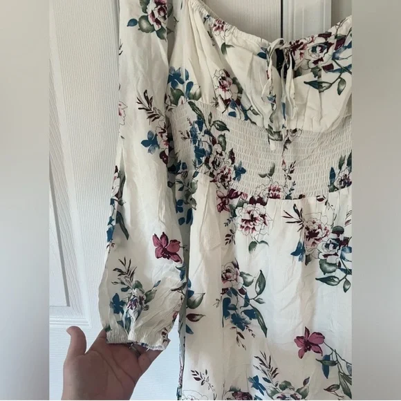 Urban Outfitters - Lumiere Mini Dress White Floral - Size Large - Picture 3 of 7